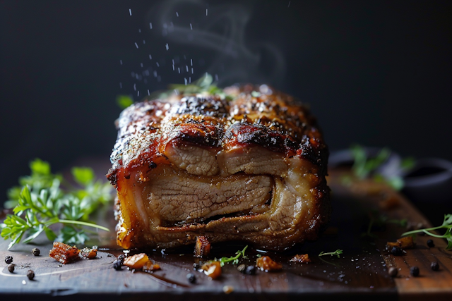 Roasted Pork Belly Close-Up