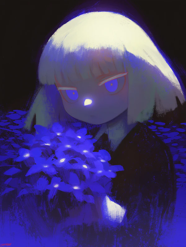 Glowing Blue Portrait