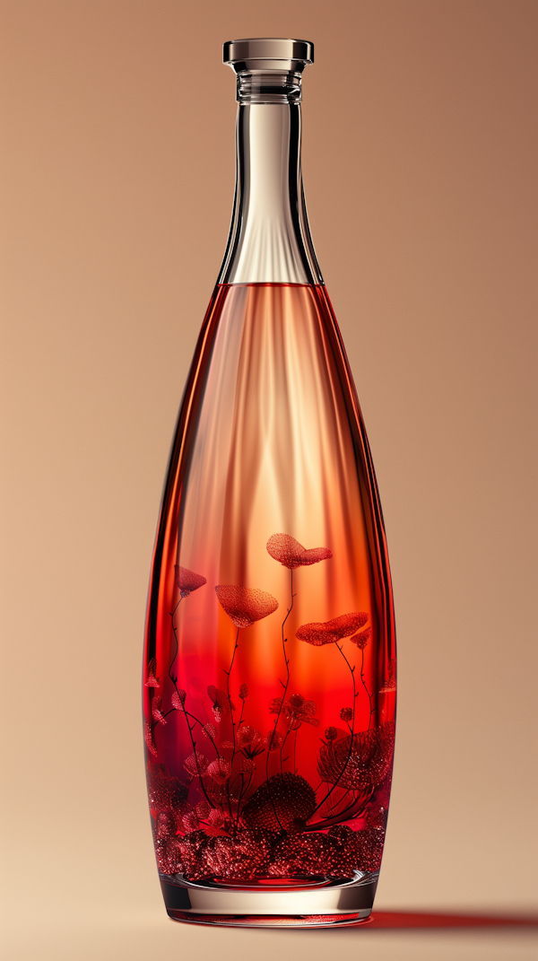Elegant Botanical Beverage Bottle