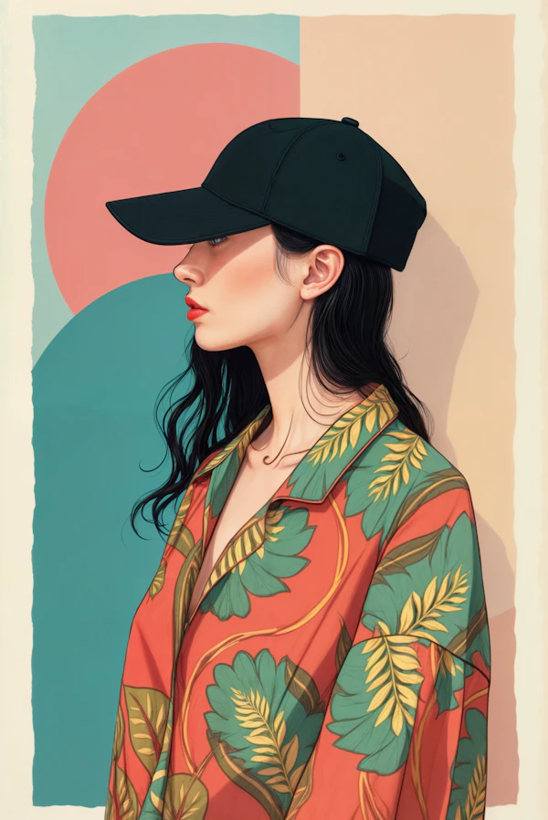 Profile of Woman in Fashionable Attire