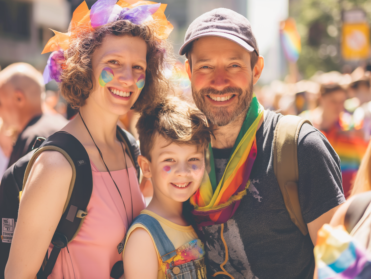 Joyful Family at Pride Event