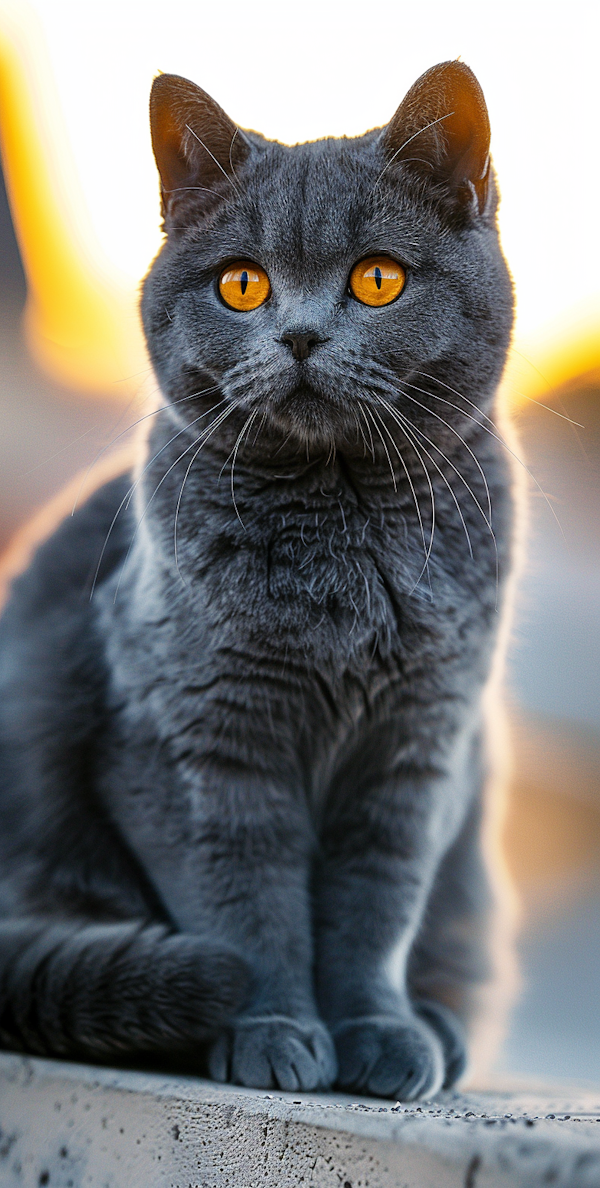 Serene British Shorthair Cat Portrait