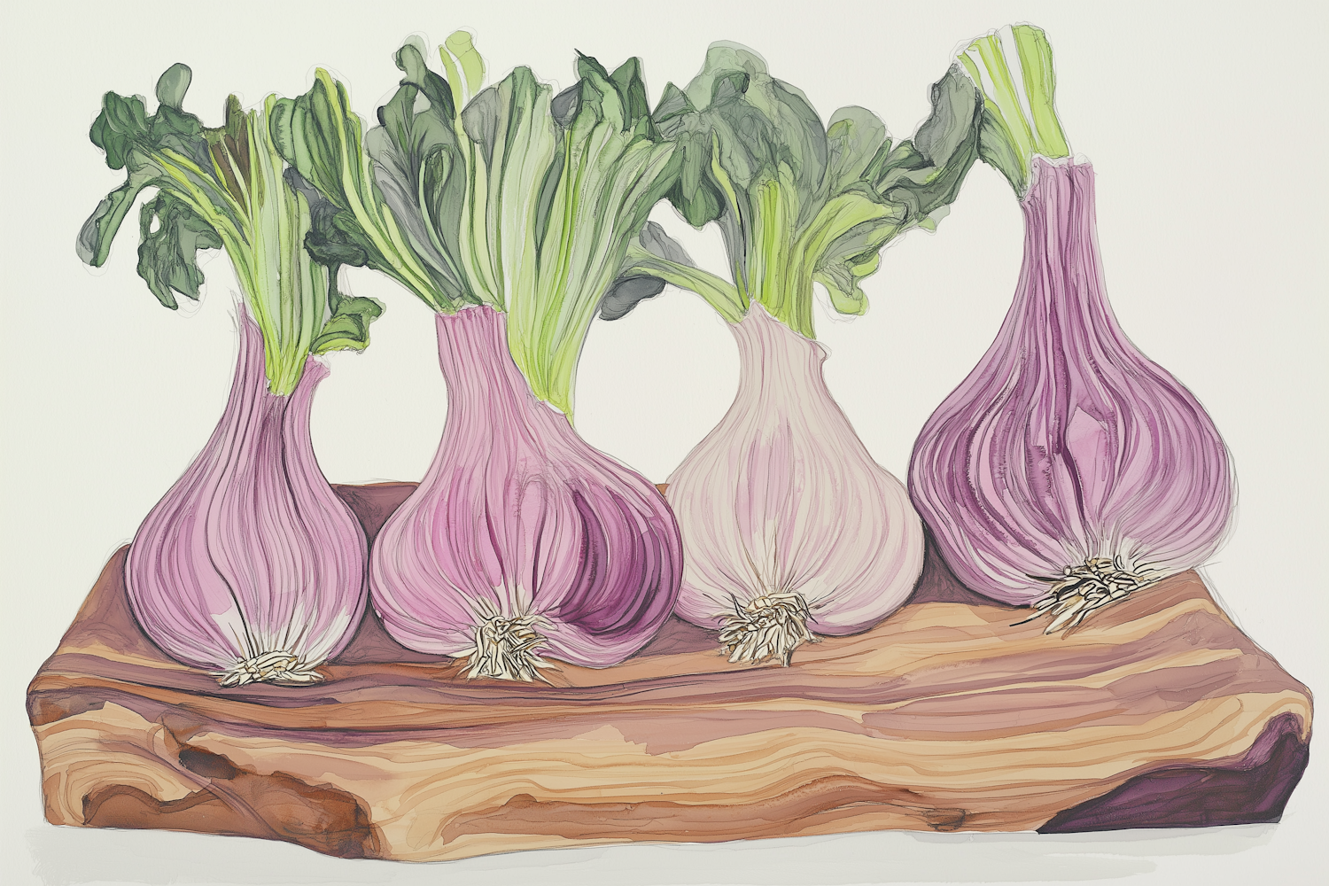 Stylized Garlic Bulbs Illustration