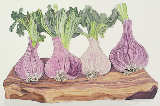 Stylized Garlic Bulbs Illustration