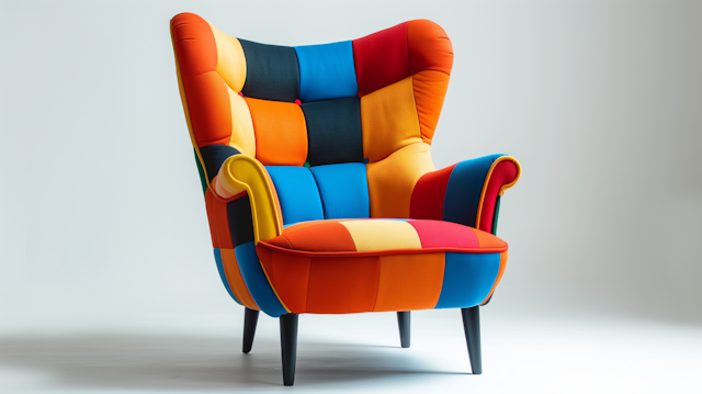 Vibrant Patchwork Armchair