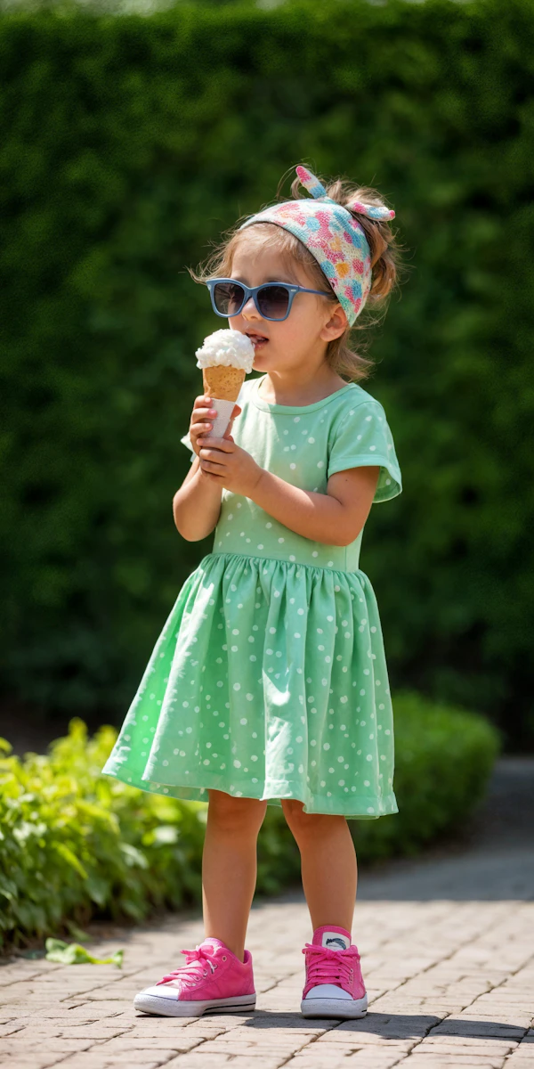 Child Enjoying Ice Cream