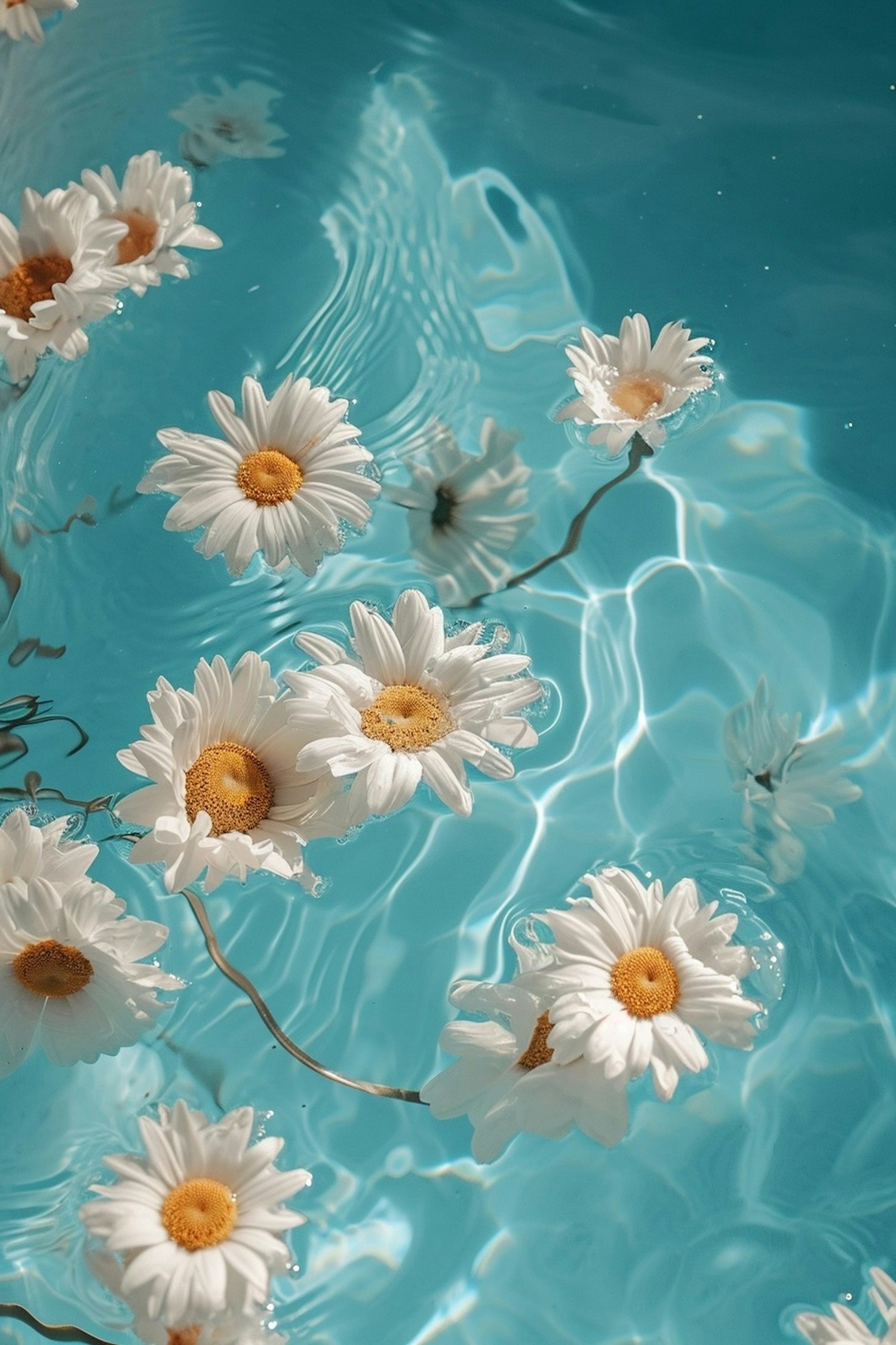 Serene Daisies on Water