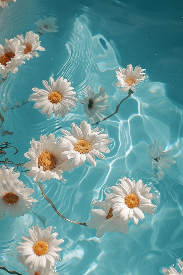 Serene Daisies on Water