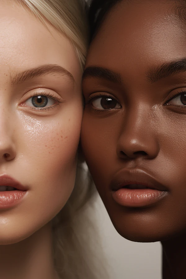 Contrasting Faces Close-Up