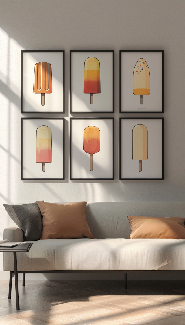 Elegant Interior with Popsicle Artworks