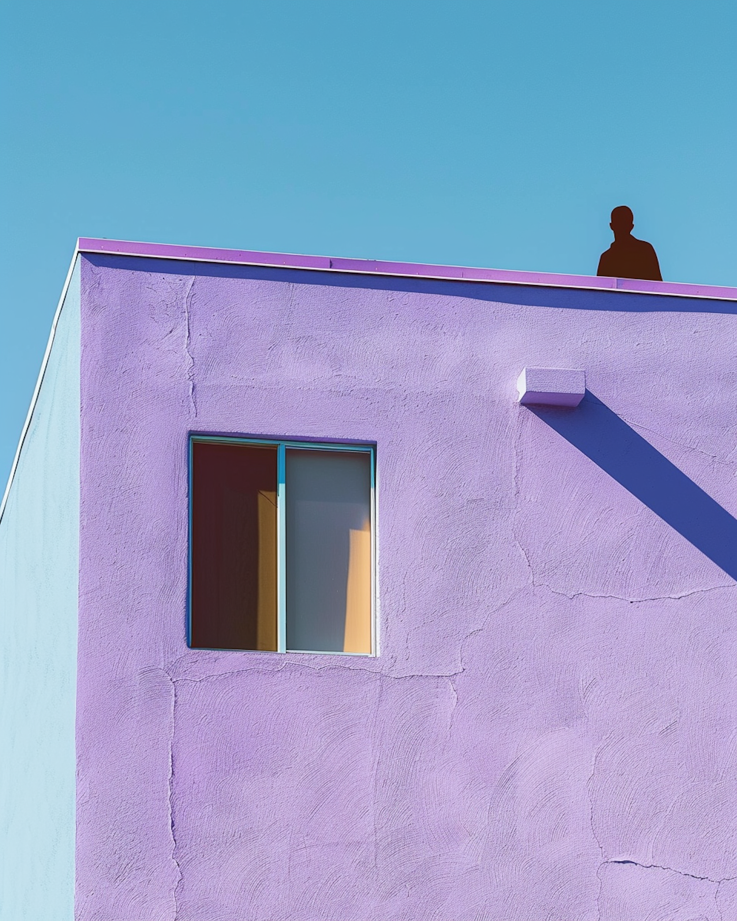 Lilac Building Under Blue Sky