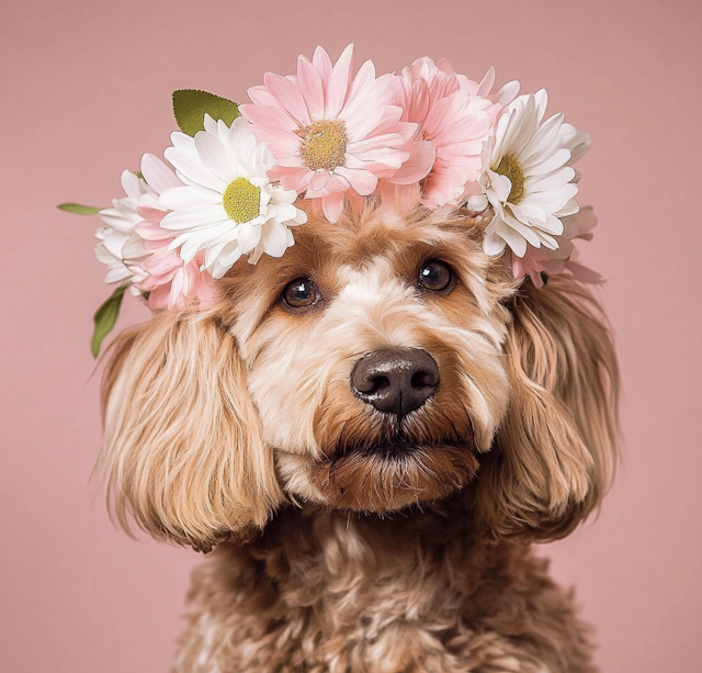 Floral Crowned Dog