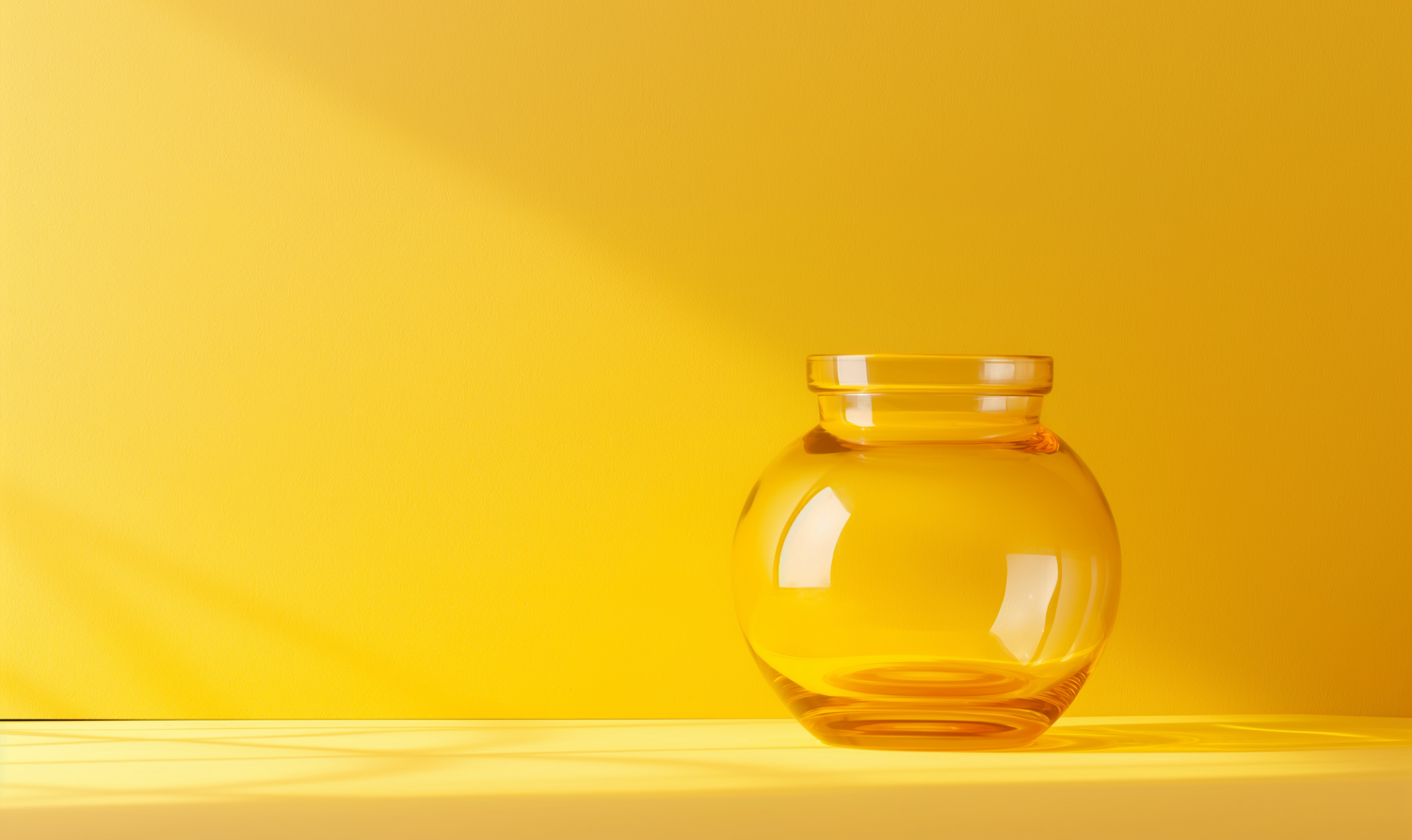 Vibrant Yellow Monochrome with Glass Vase