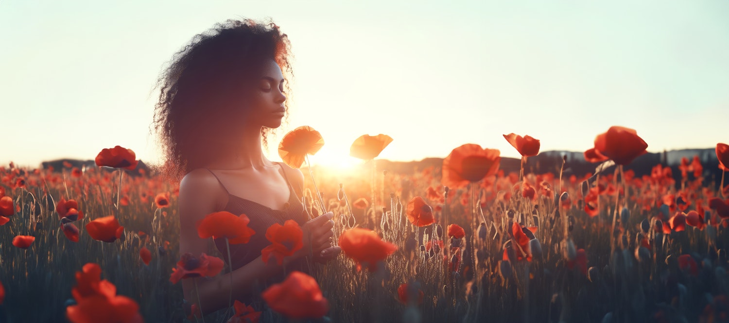 Tranquility in the Red Poppy Field