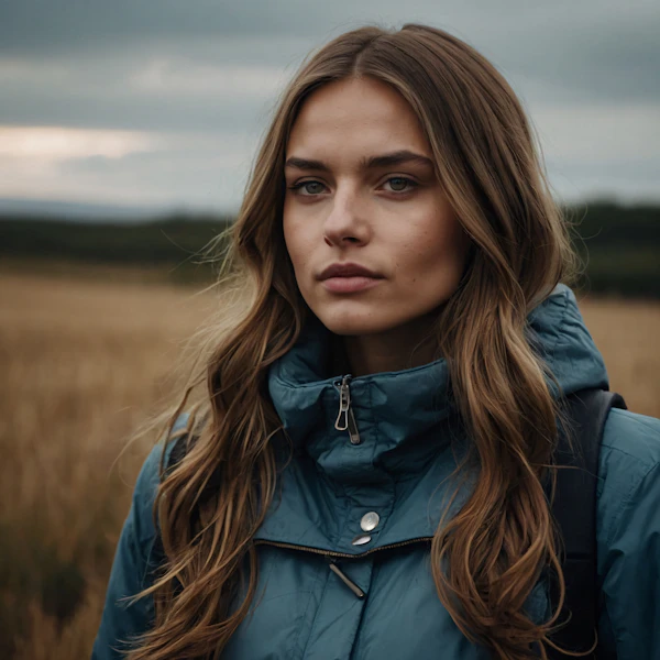 Contemplative Woman in Field