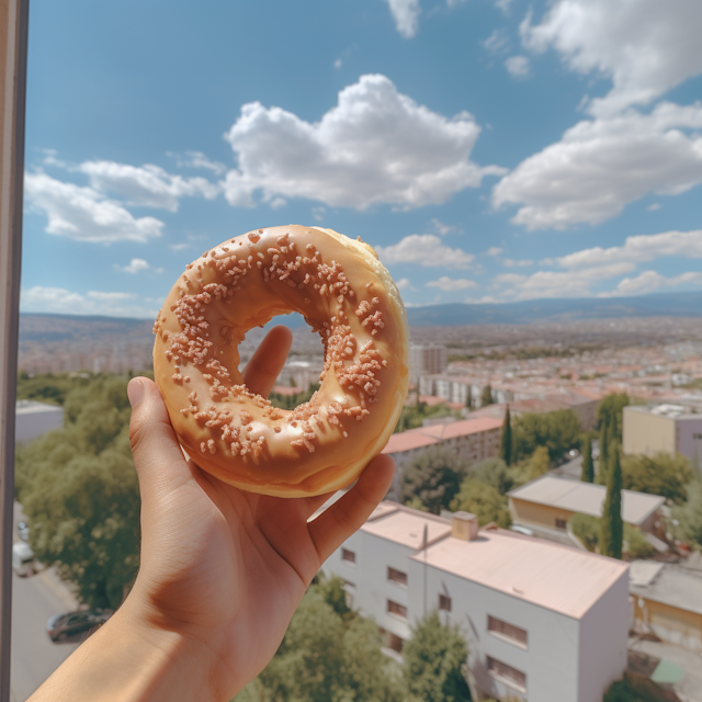 Sky-High Glazed Doughnut Delight