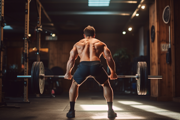 Gym Enthusiast Preparing for Deadlift