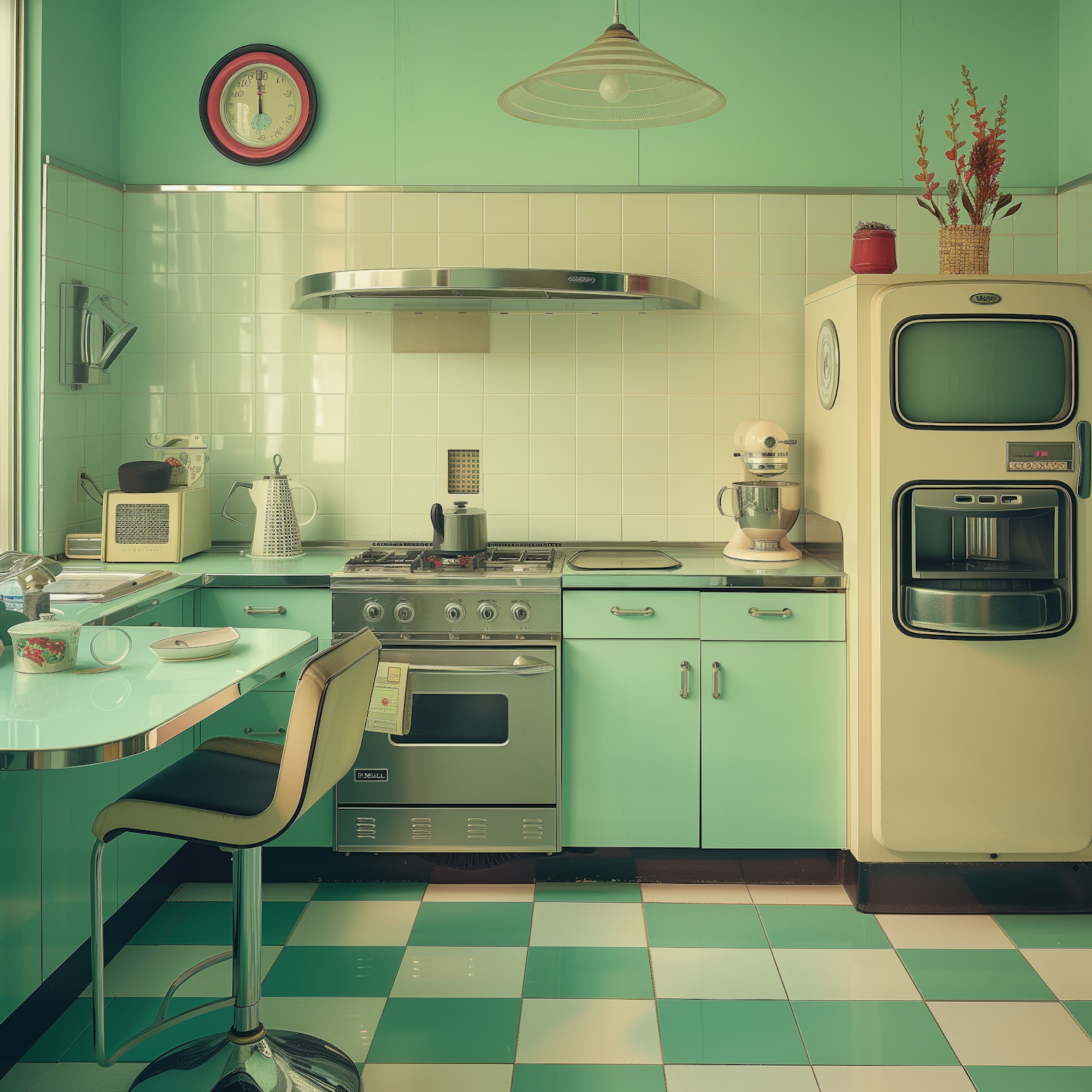 Retro Mint Green Kitchen