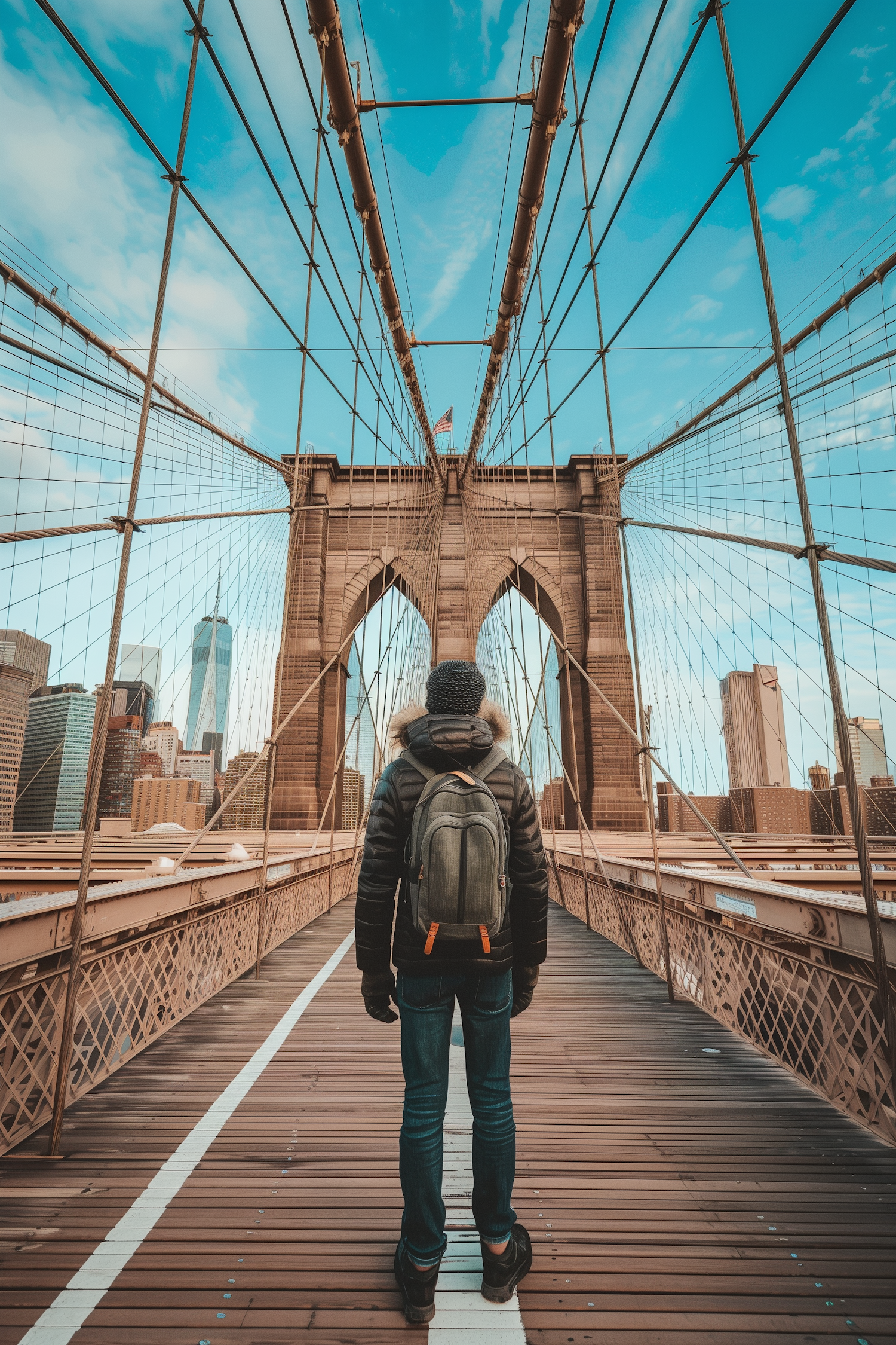 Contemplation on Brooklyn Bridge