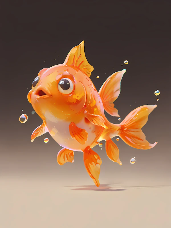 Whimsical Goldfish Art