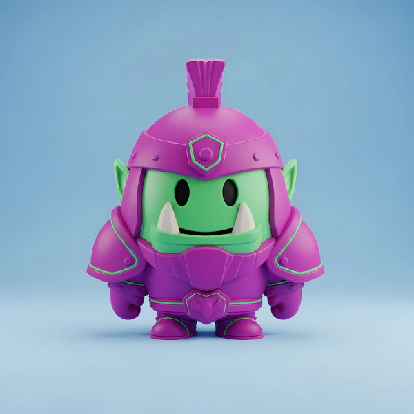 Cartoon Orc in Armor