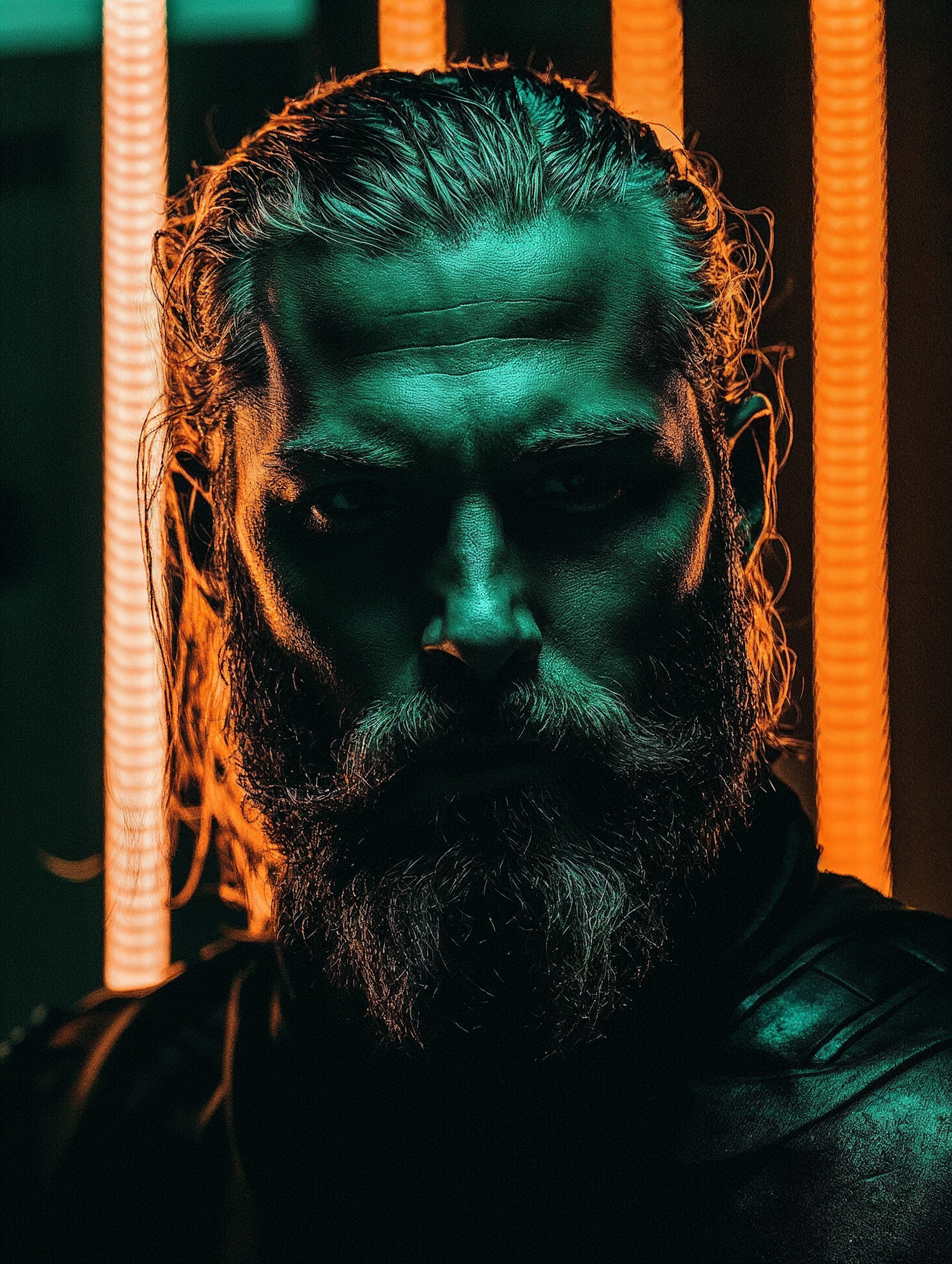 Dramatic Neon Portrait