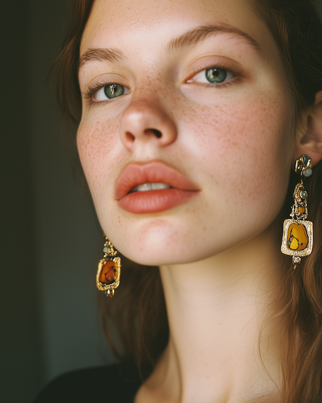 Close-up Portrait with Earrings