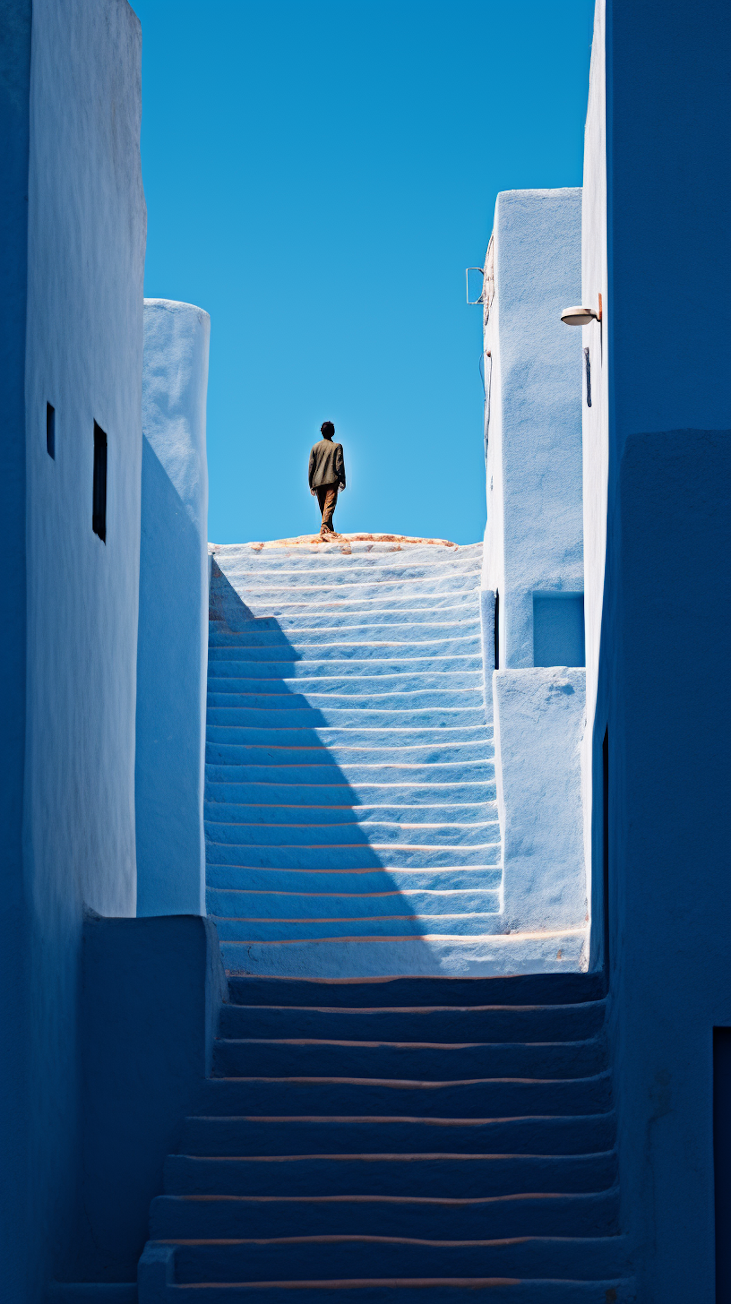 Azure Ascent: Solitude on Mediterranean Steps