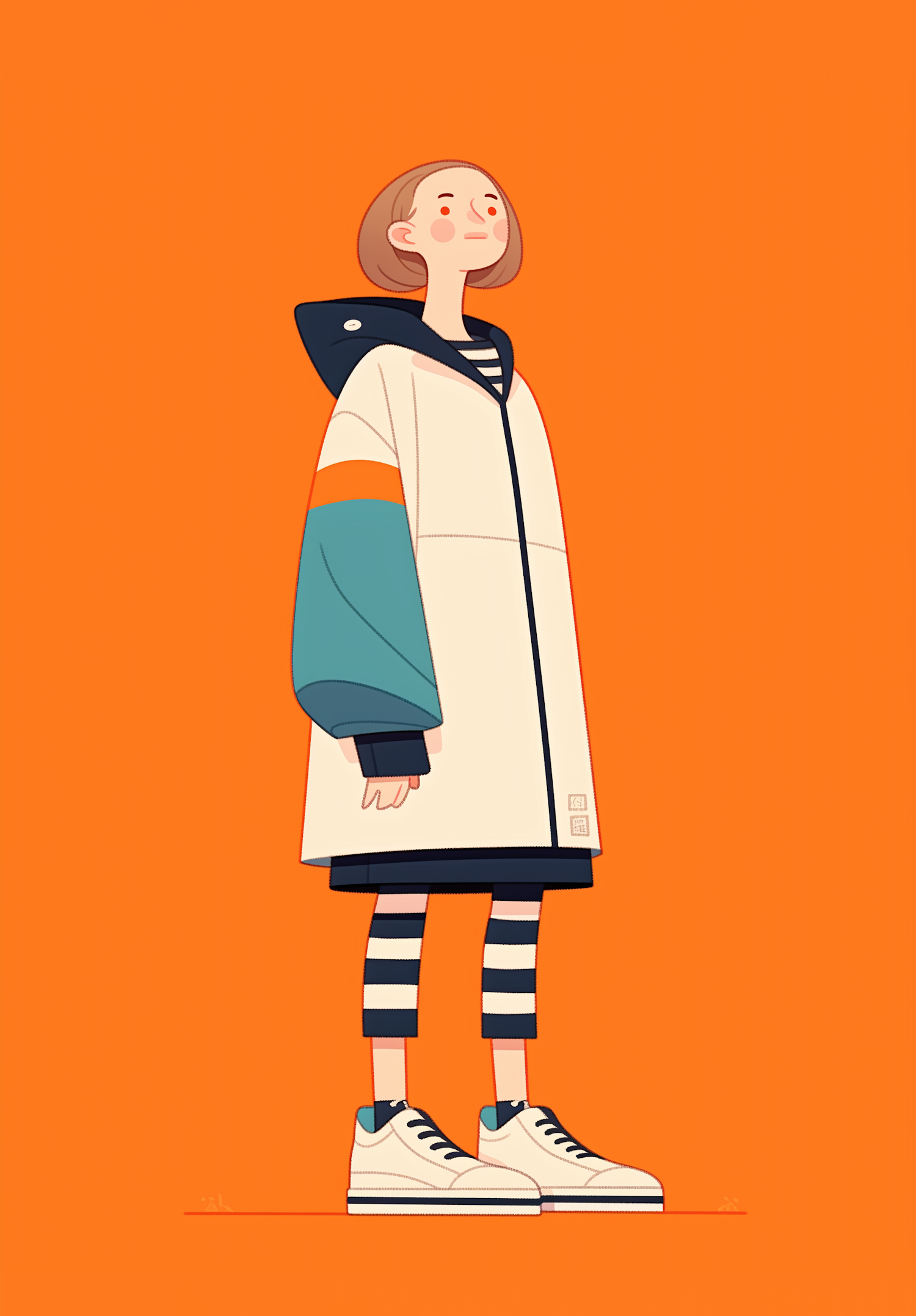 Stylized Person in Oversized Coat