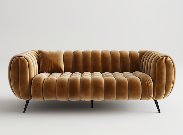 Stylish Modern Golden-Brown Sofa