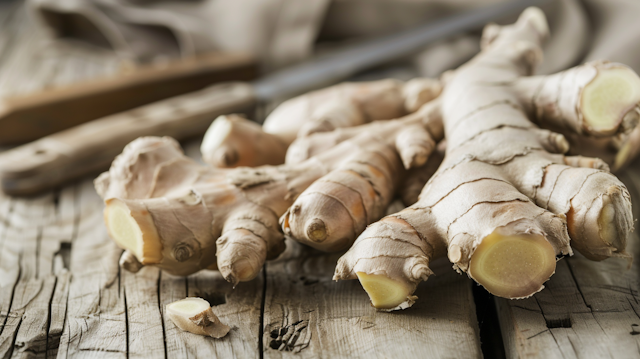 Close-up of Fresh Ginger Root