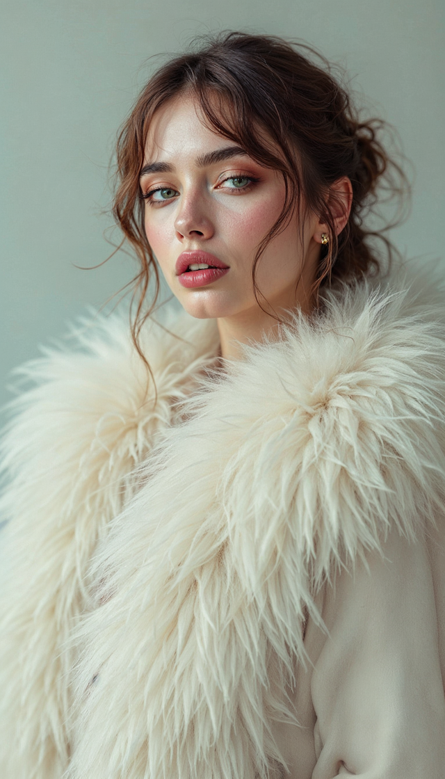 Elegant Woman in Cream Coat