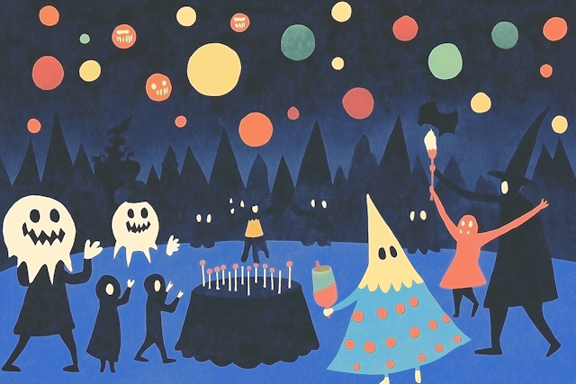 Whimsical Halloween Scene