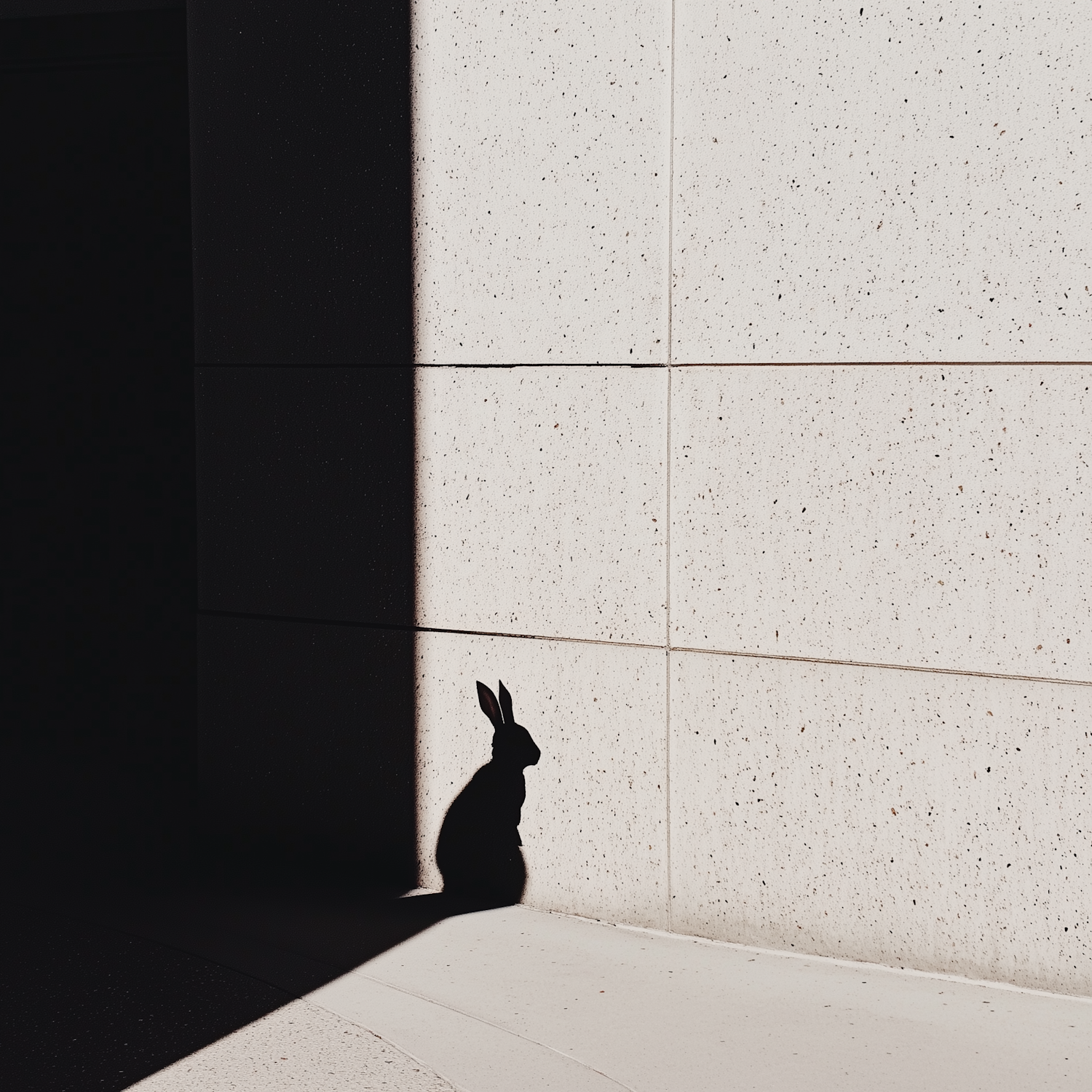 Shadow of a Rabbit on Textured Wall