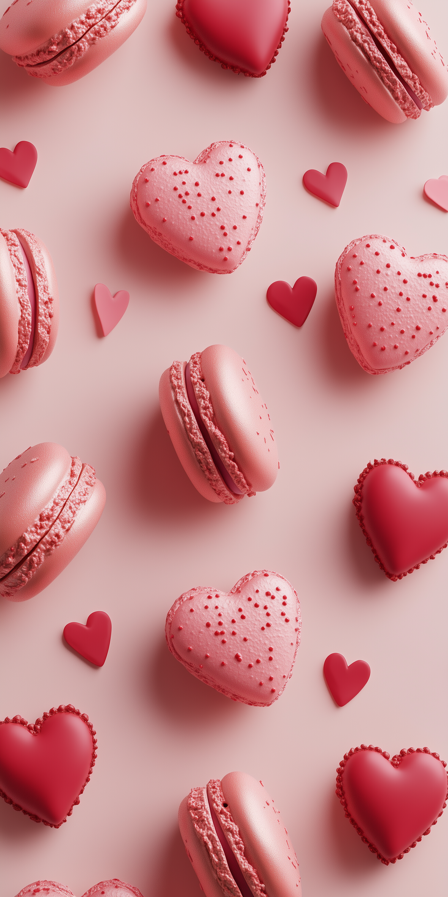 Pink Macarons and Heart-Shaped Objects