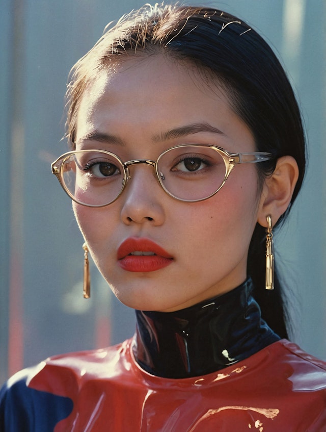 Stylish Portrait with Glasses and Earrings