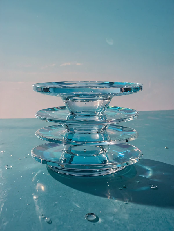 Glass Plates on Aqua
