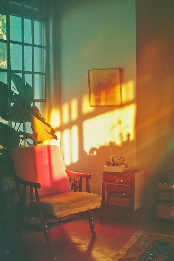 Cozy Interior with Sunlit Armchair