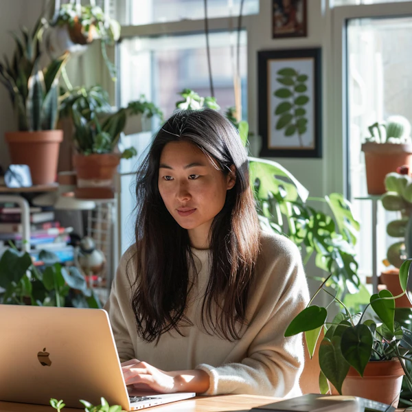 Woman in Home Workspace