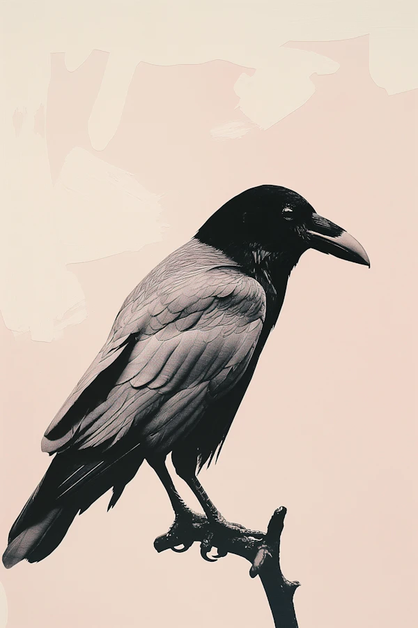 Serene Raven on Pink