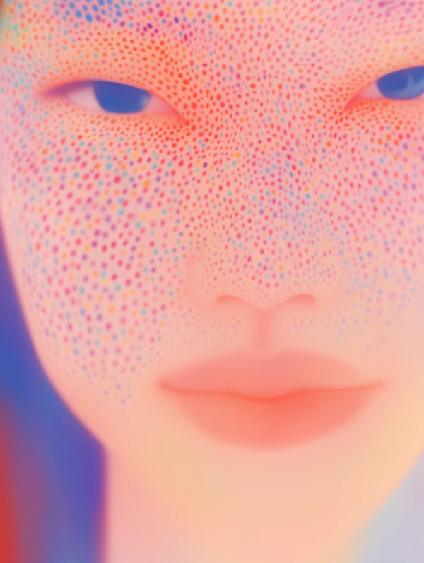 Colorful Dotted Face