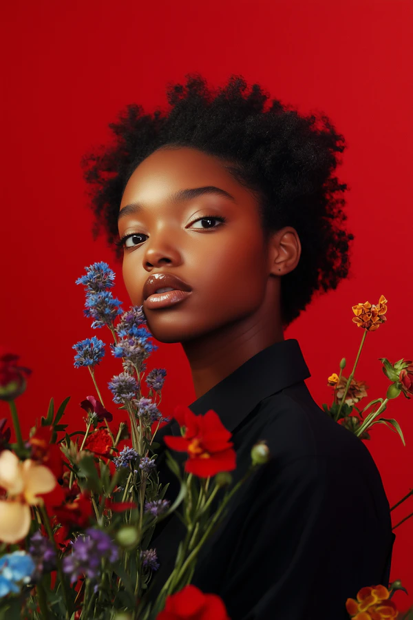 Vibrant Floral Portrait