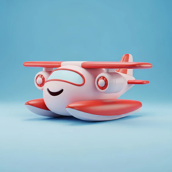 Cheerful Cartoon Airplane