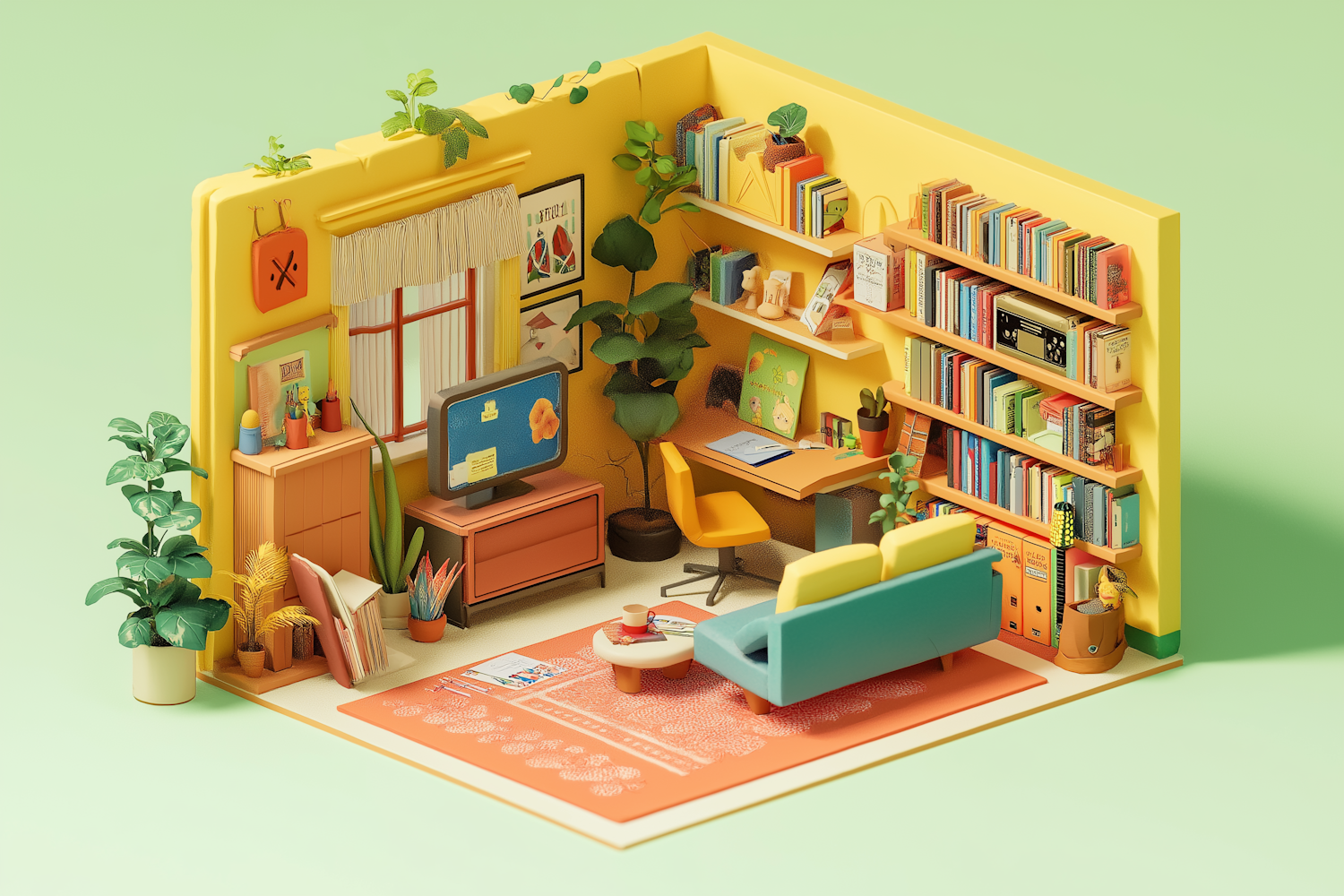 Stylized Miniature Living Space