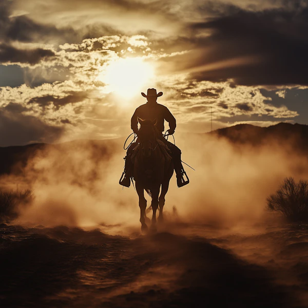 Cowboy at Sunset