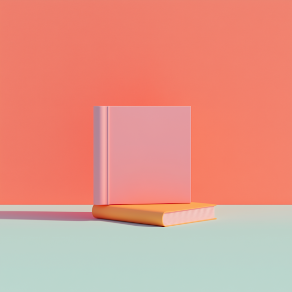 Two Hardcover Books with Gradient