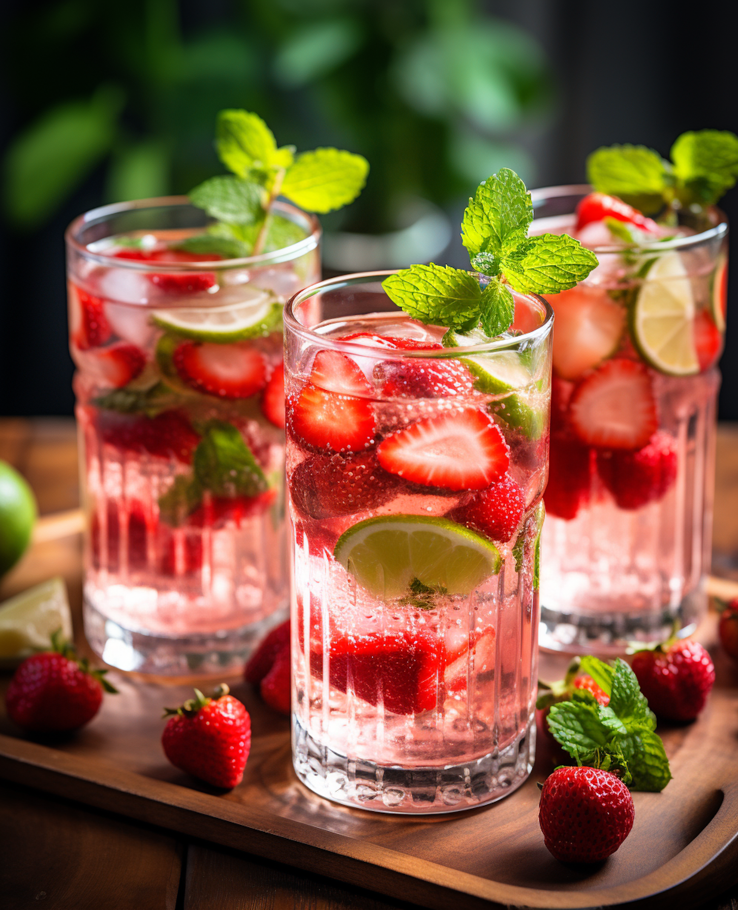 Sparkling Strawberry Citrus Mint Cooler