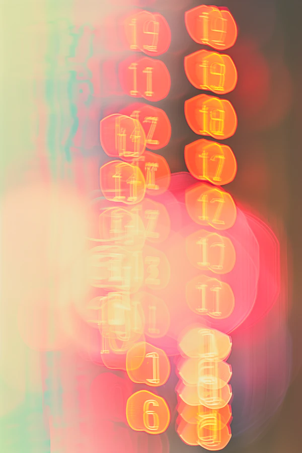 Glowing Numbers Abstract