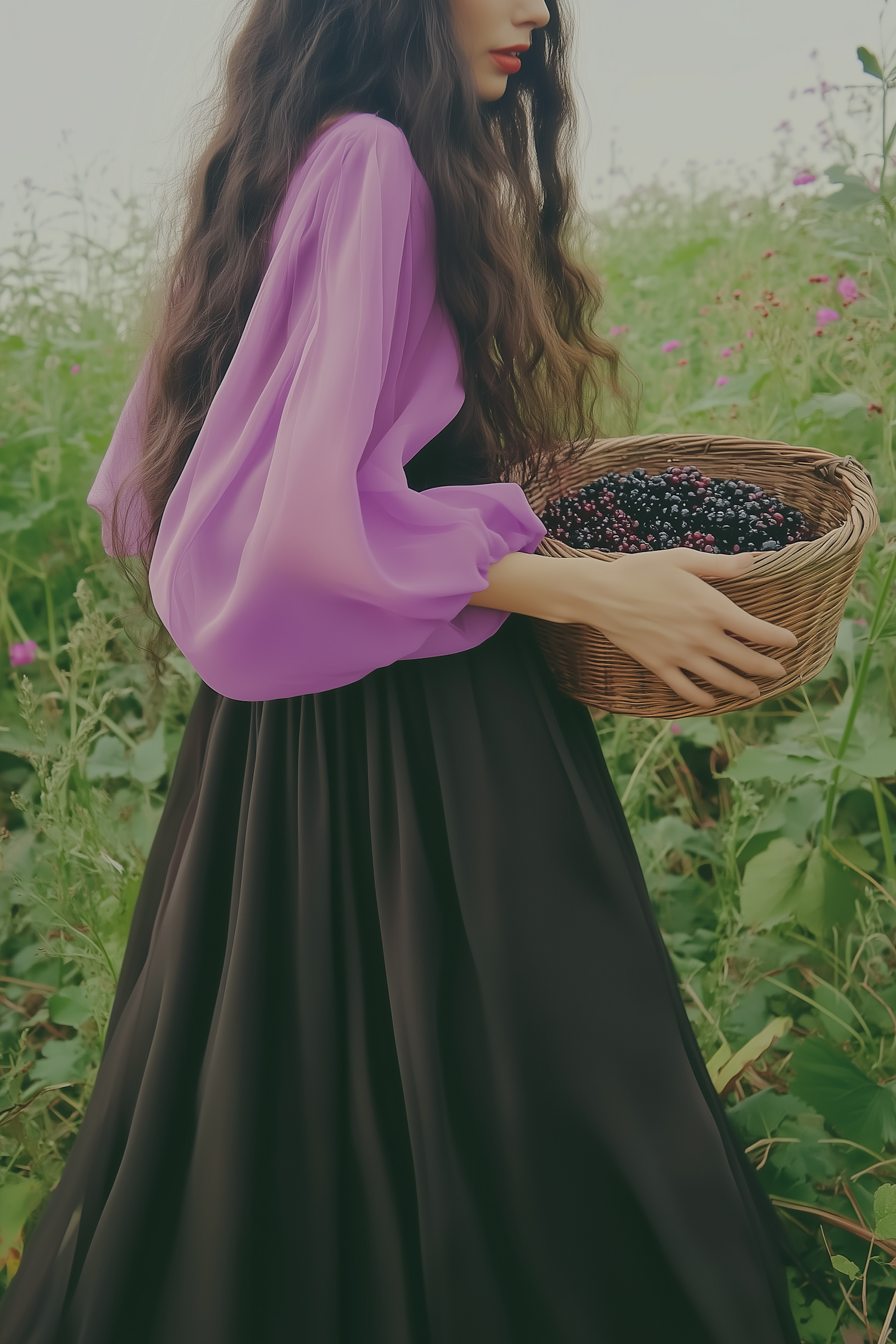 Woman with Basket of Berries