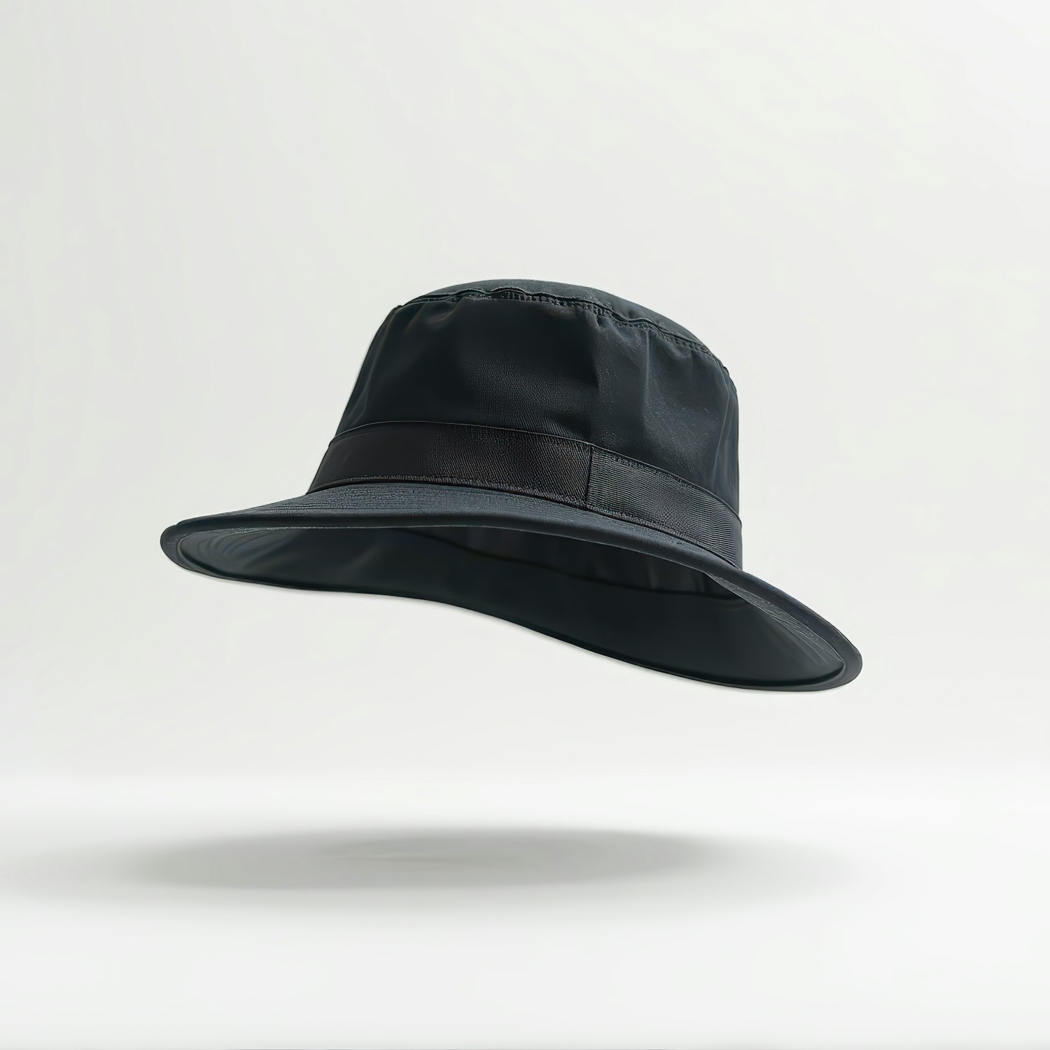 Black Bucket Hat on Light Background